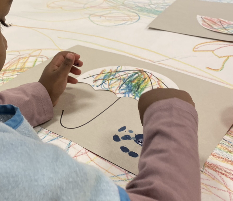 Children painting at Hello Huckleberry